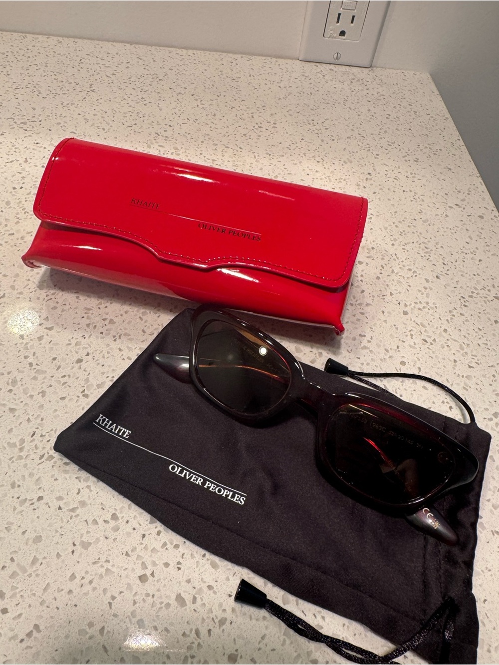 KHAITE x Oliver Peoples 1983C Sunglasses in Dark Red